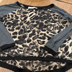 Vintage Havana Leopard Print Junior’s Raglan Shirt